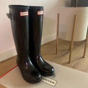 Glossy Black Hunter Rain Boots